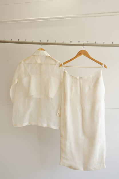 Tinka Shirt Skirt Set - Ivory