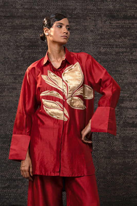 Gulnaar Leaf CoordSet - Red