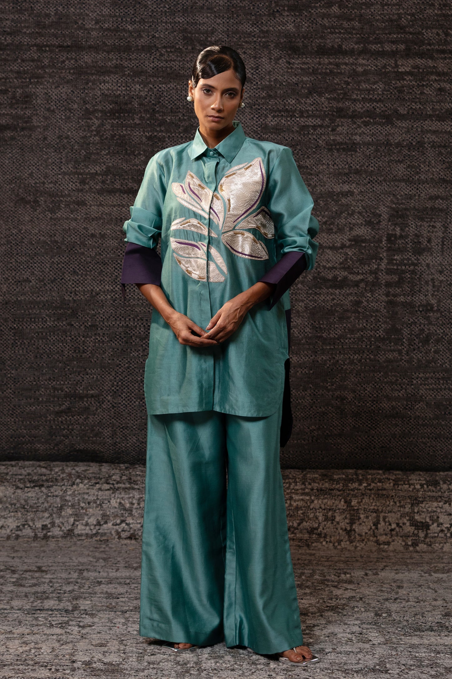 Gulnaar Leaf CoordSet - Aqua