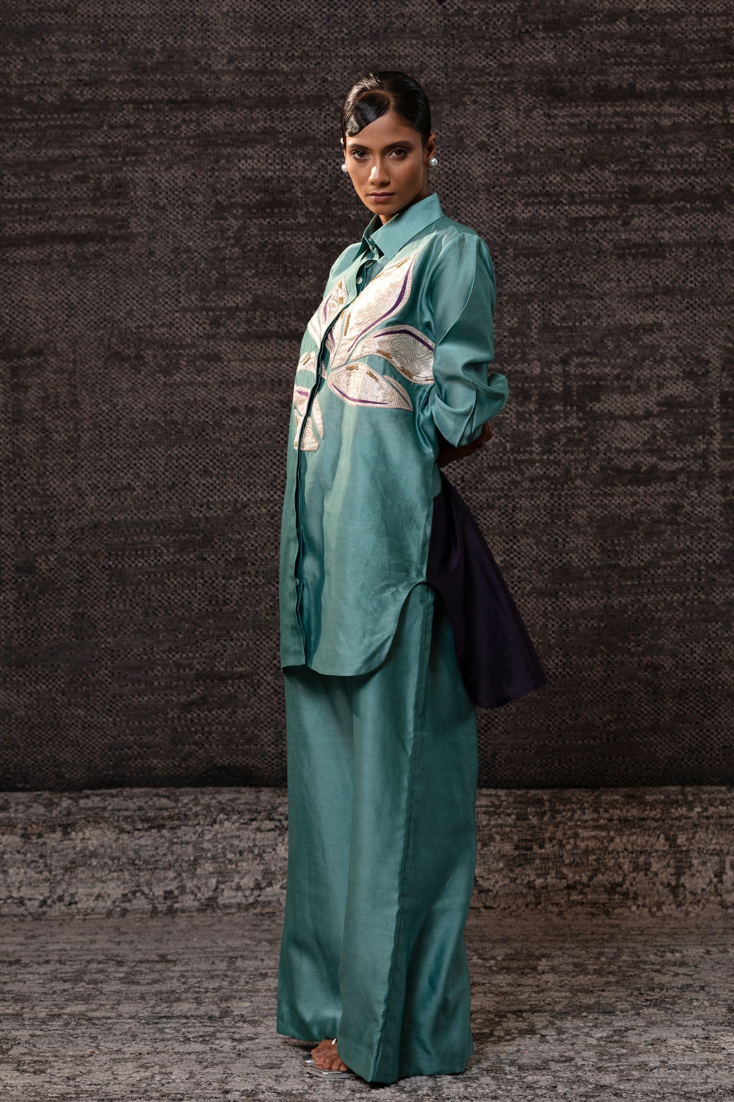 Gulnaar Leaf CoordSet - Aqua