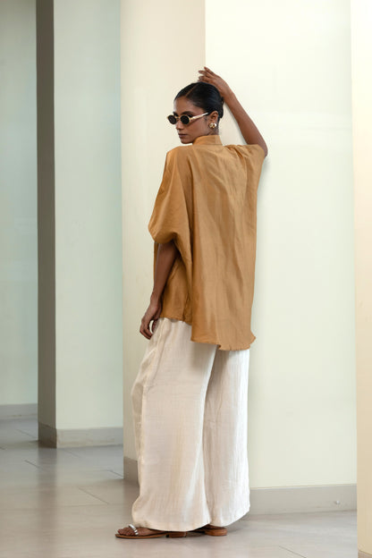 Leaf Kaftan Shirt - Mustard