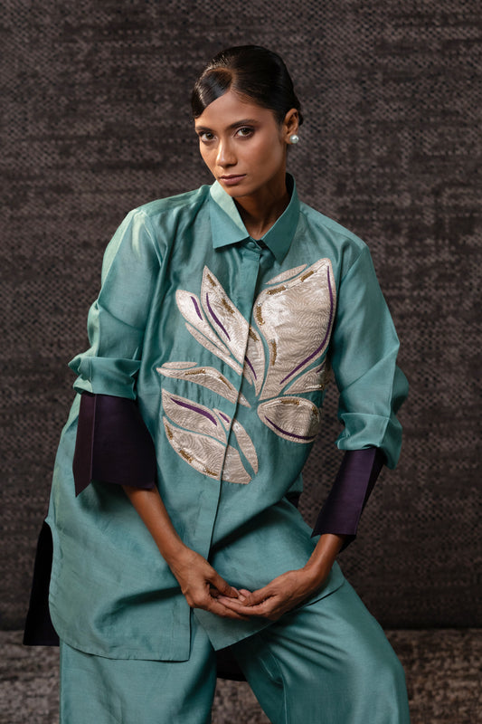 Gulnaar Leaf CoordSet - Aqua