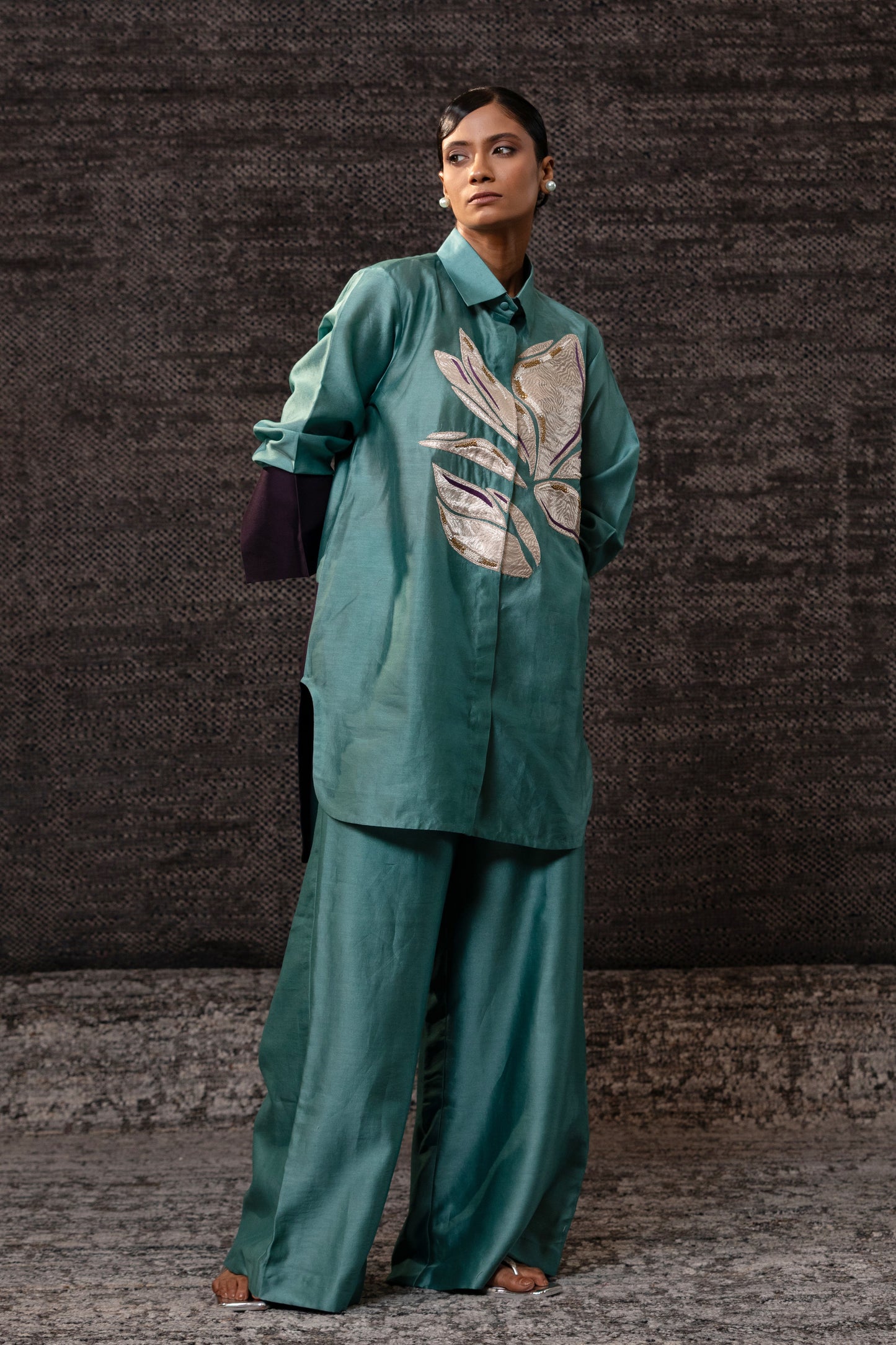 Gulnaar Leaf CoordSet - Aqua