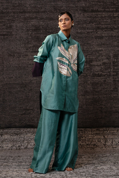 Gulnaar Leaf CoordSet - Aqua