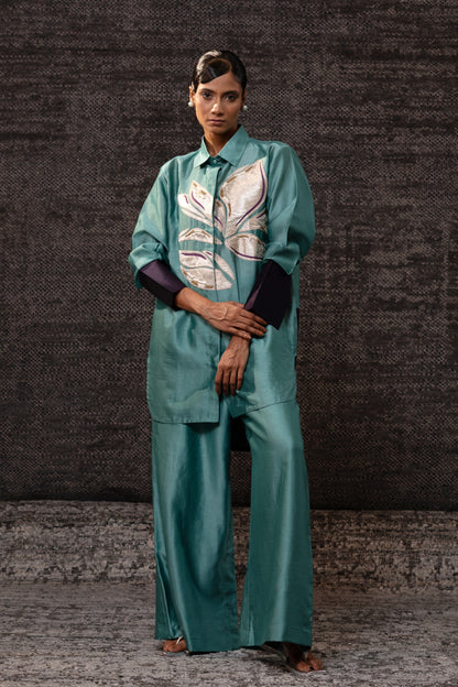 Gulnaar Leaf CoordSet - Aqua