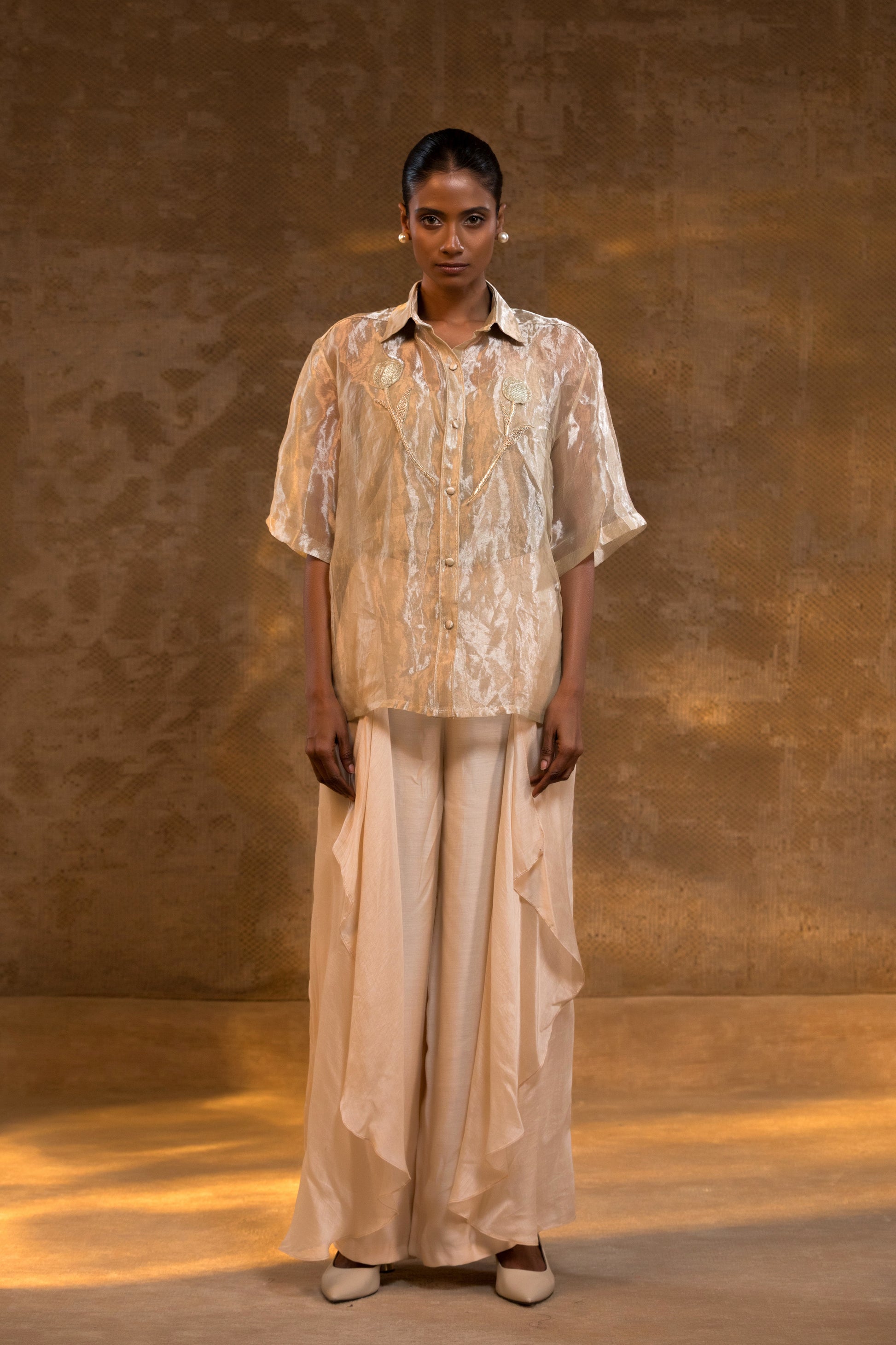  Luxury Indian indo western coord set in sheer silk for festive wear