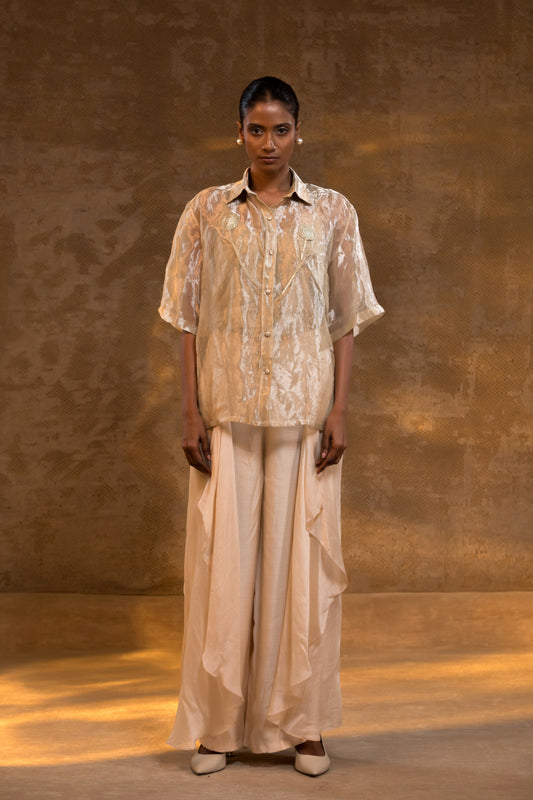  Luxury Indian indo western coord set in sheer silk for festive wear