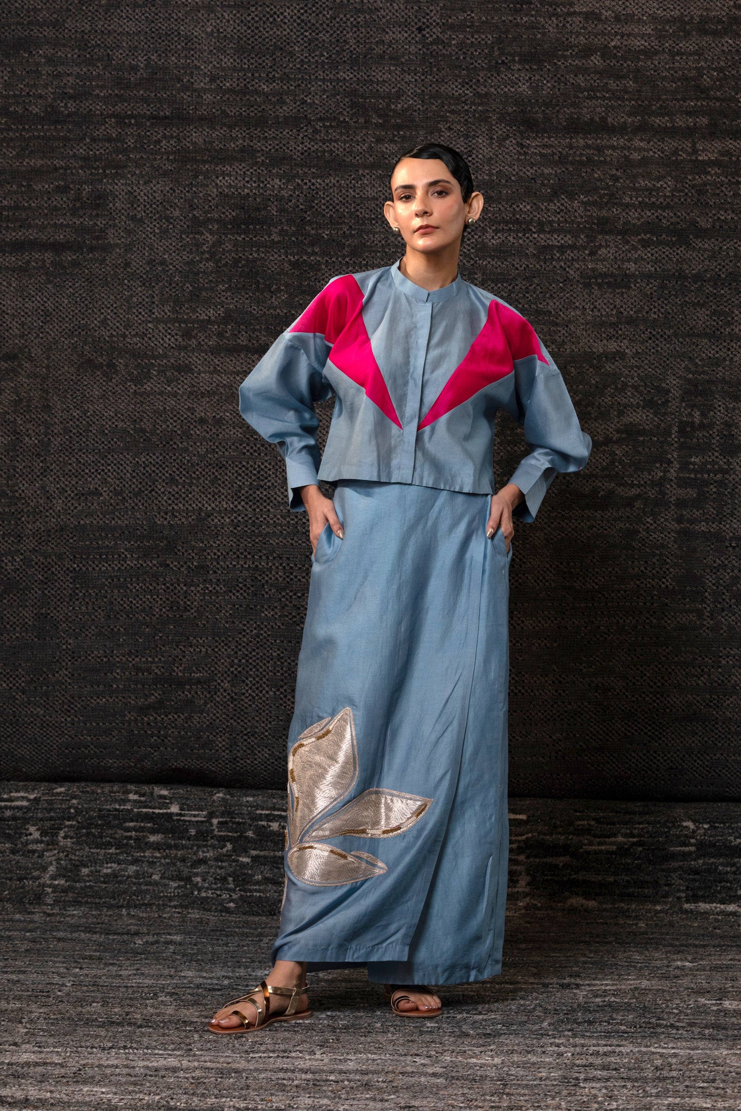 Gulnaar Skirt Set - Blue