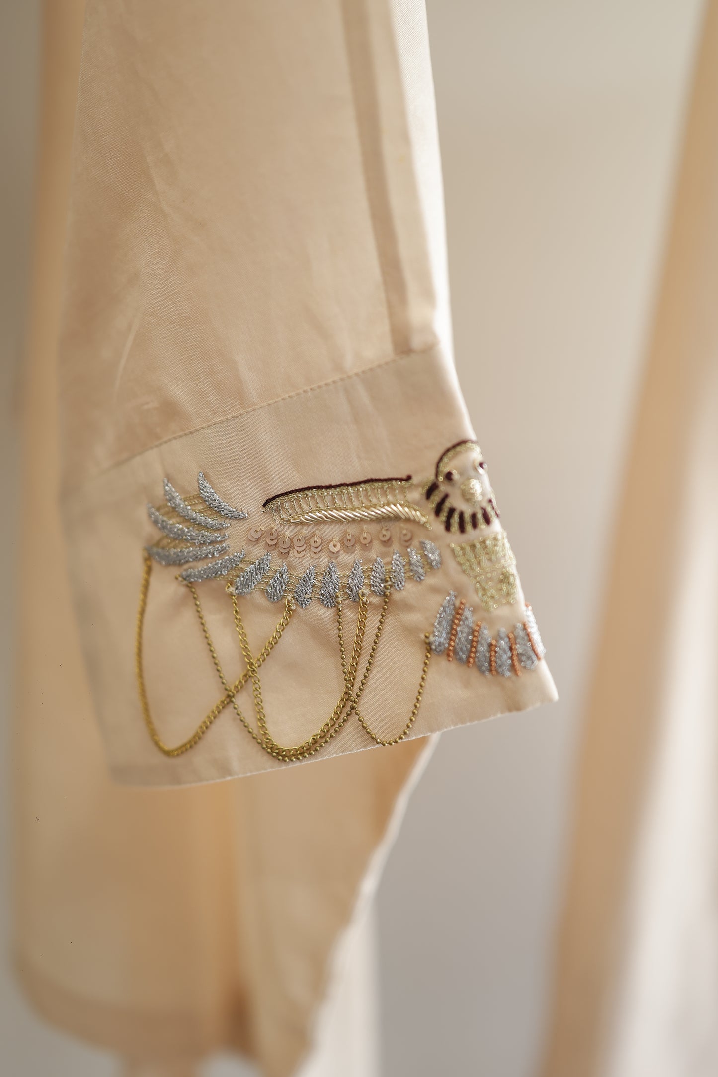 Tinka Silk Chanderi Co-ord Set - Ivory