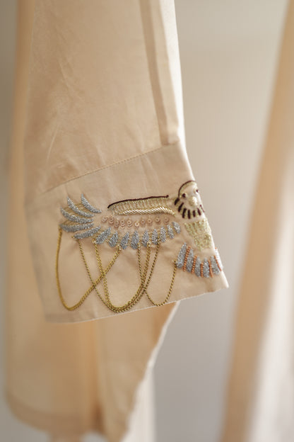 Tinka Silk Chanderi Co-ord Set - Ivory