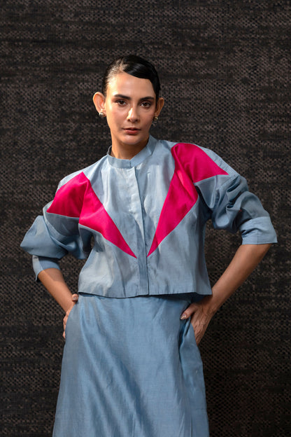 Gulnaar Skirt Set - Blue