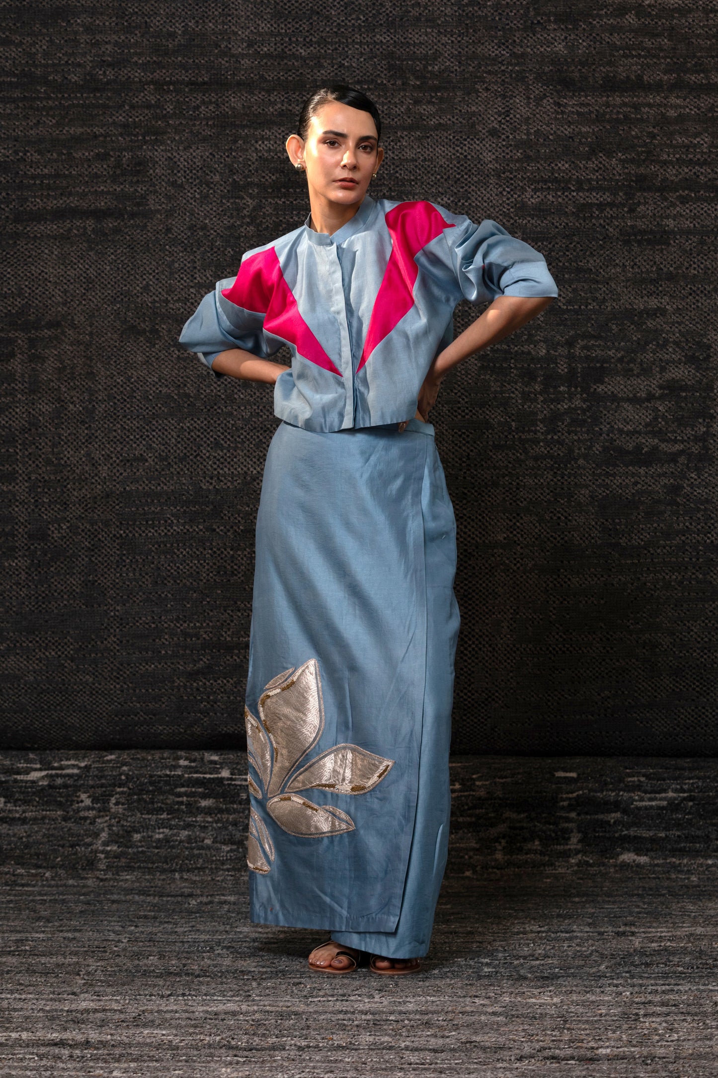 Gulnaar Skirt Set - Blue