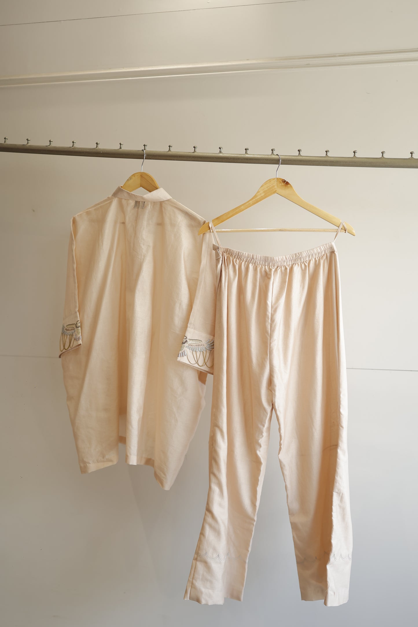 Tinka Silk Chanderi Co-ord Set - Ivory