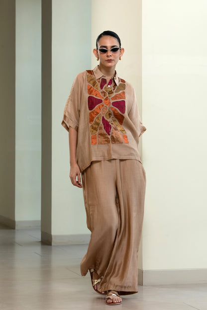 Eeda Full Patch Shirt - Beige