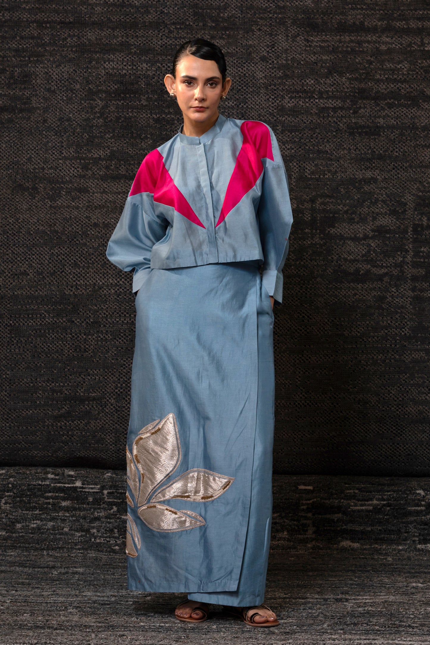 Gulnaar Skirt Set - Blue