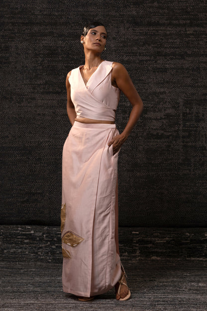 Gulnaar Skirt Set - Blush