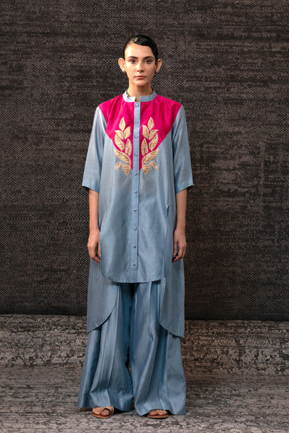 Gulnaar Yolk KurtaSet - Blue