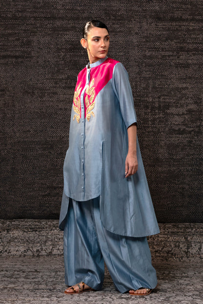 Gulnaar Yolk KurtaSet - Blue