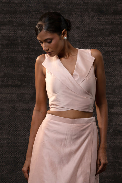Gulnaar Skirt Set - Blush