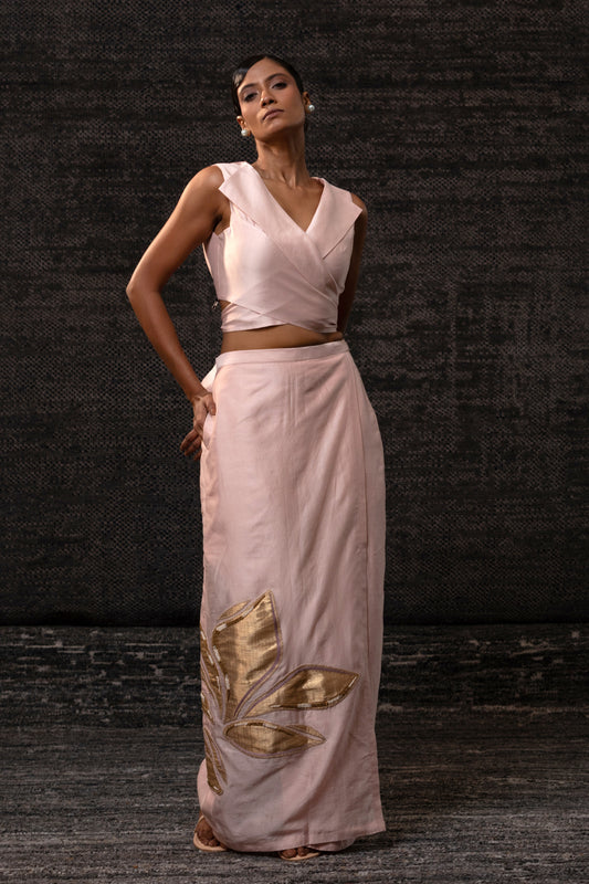 Gulnaar Skirt Set - Blush