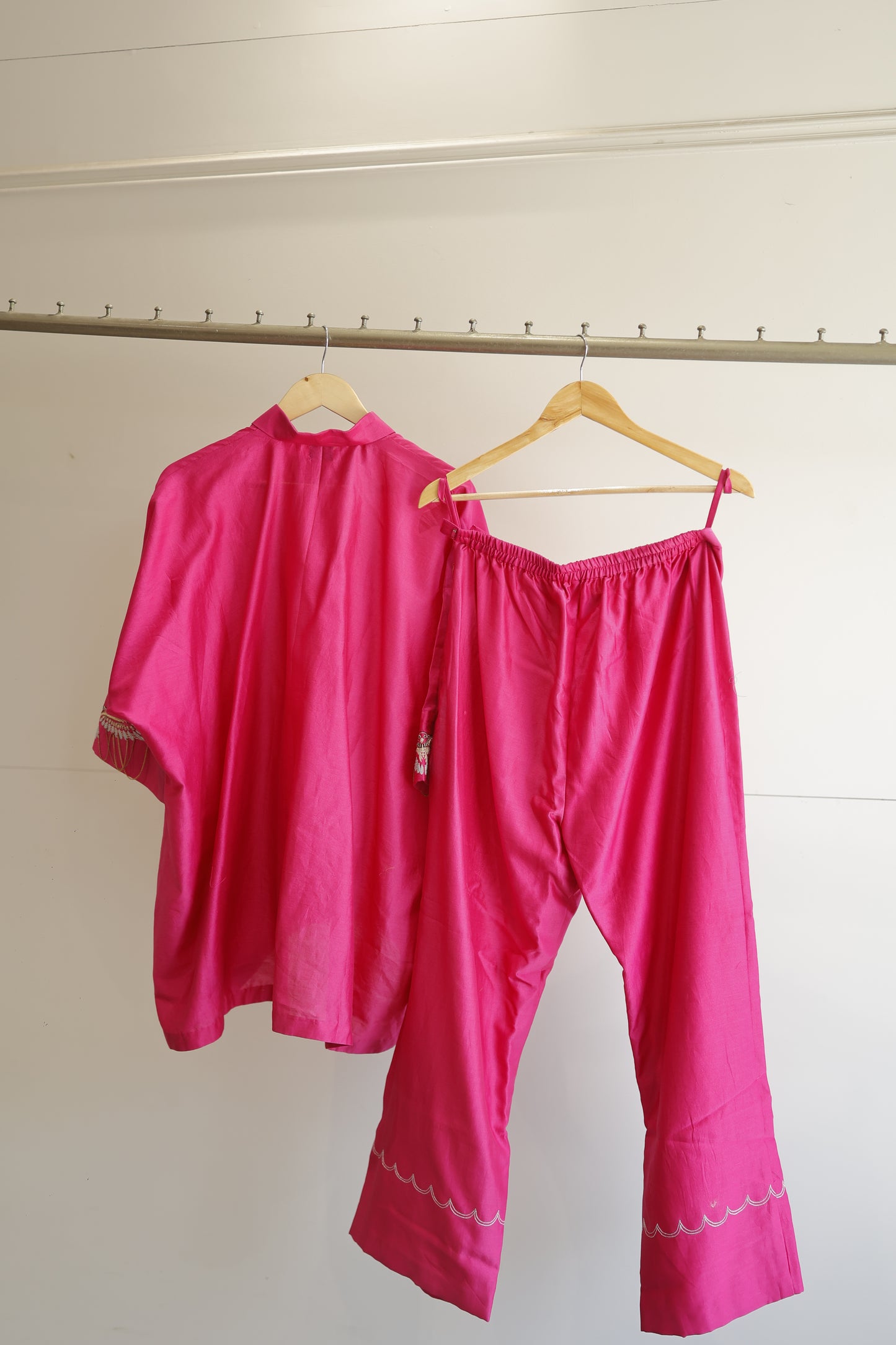 Tinka Silk Chanderi Co-ord Set - Pink