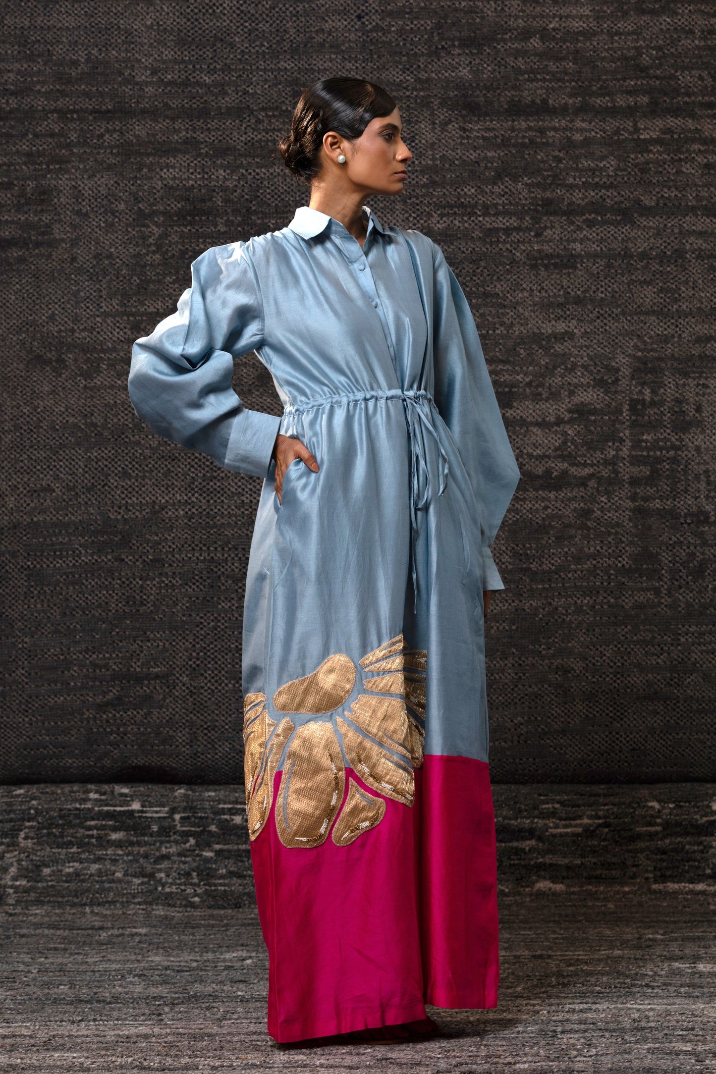 Gulnaar Shirt Dress - Blue Pink