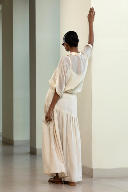 Eeda Round Patch Shirt - Off-White