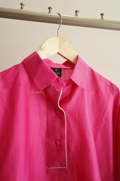 Tinka Silk Chanderi Co-ord Set - Pink