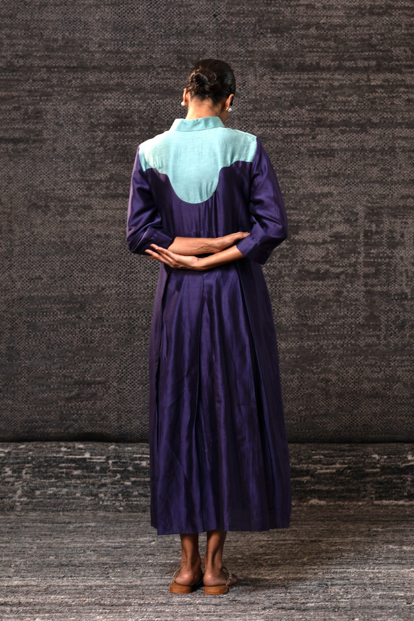 Gulnaar Yolk Dress - Purple Aqua