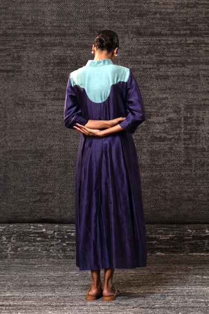 Gulnaar Yolk Dress - Purple Aqua