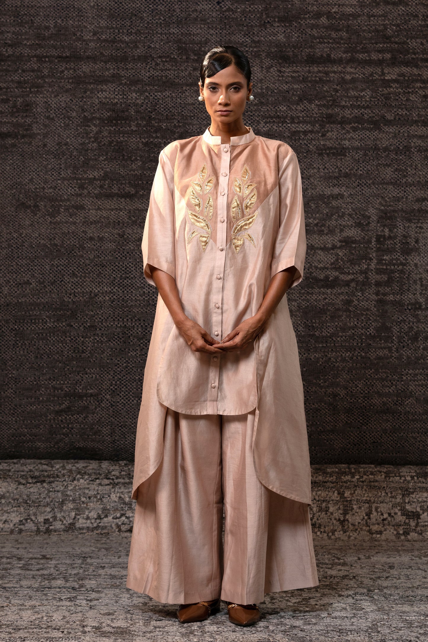Gulnaar Yolk KurtaSet - Cream