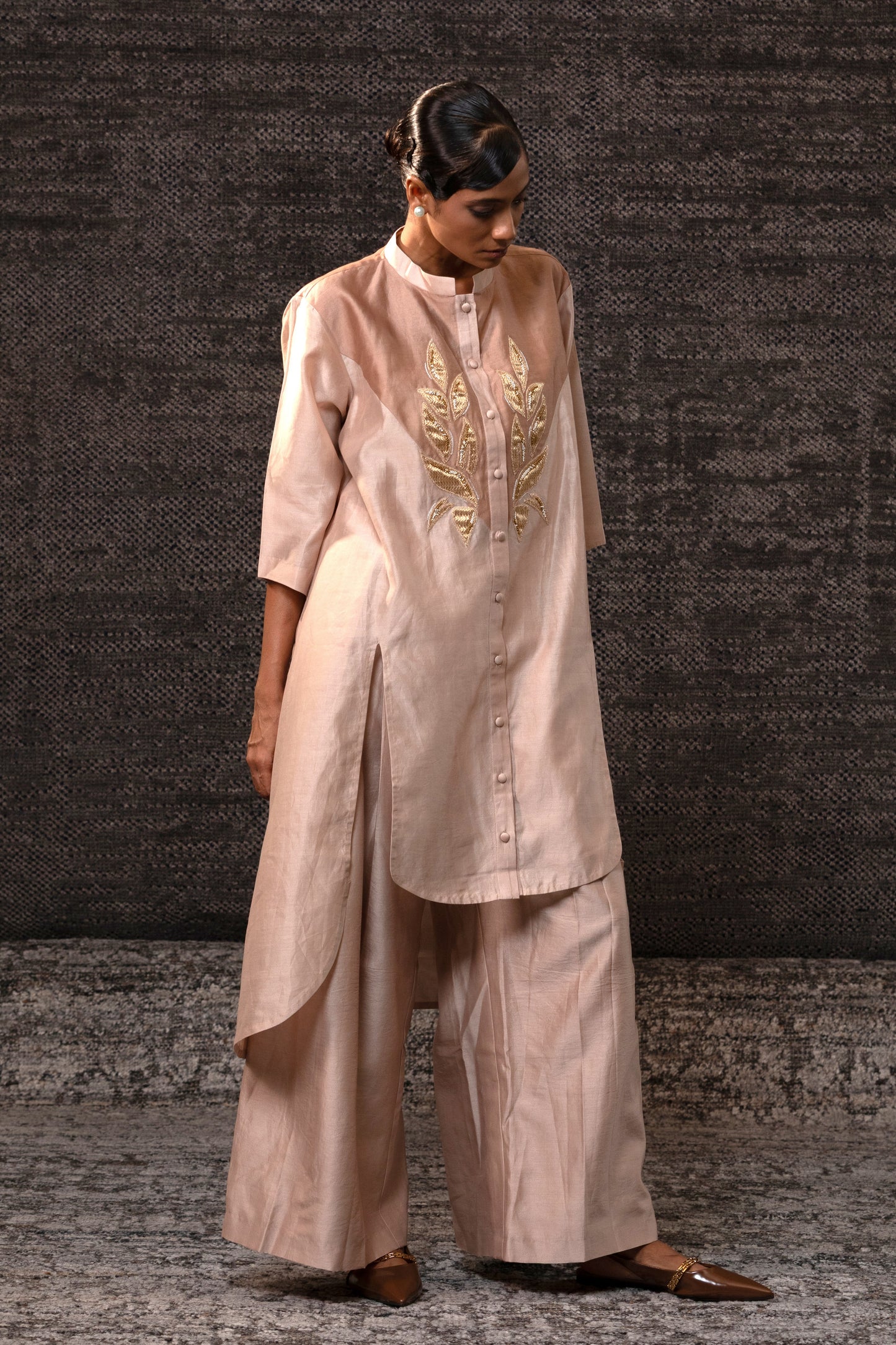 Gulnaar Yolk KurtaSet - Cream