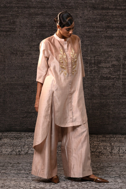 Gulnaar Yolk KurtaSet - Cream