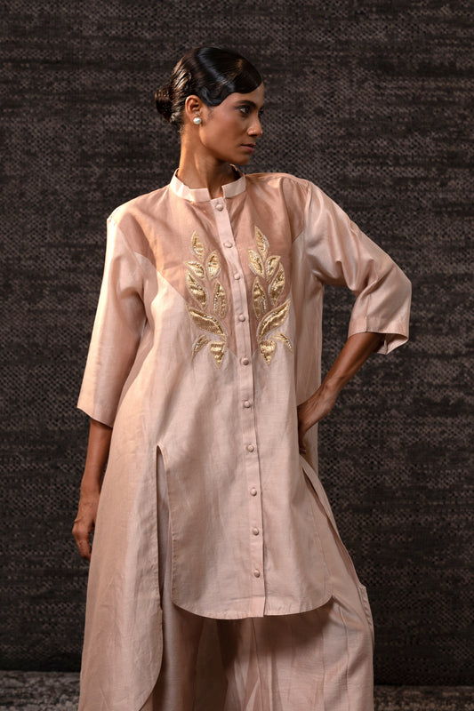 Gulnaar Yolk KurtaSet - Cream