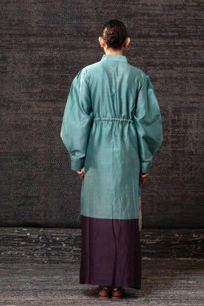 Gulnaar Shirt Dress - Aqua Purple