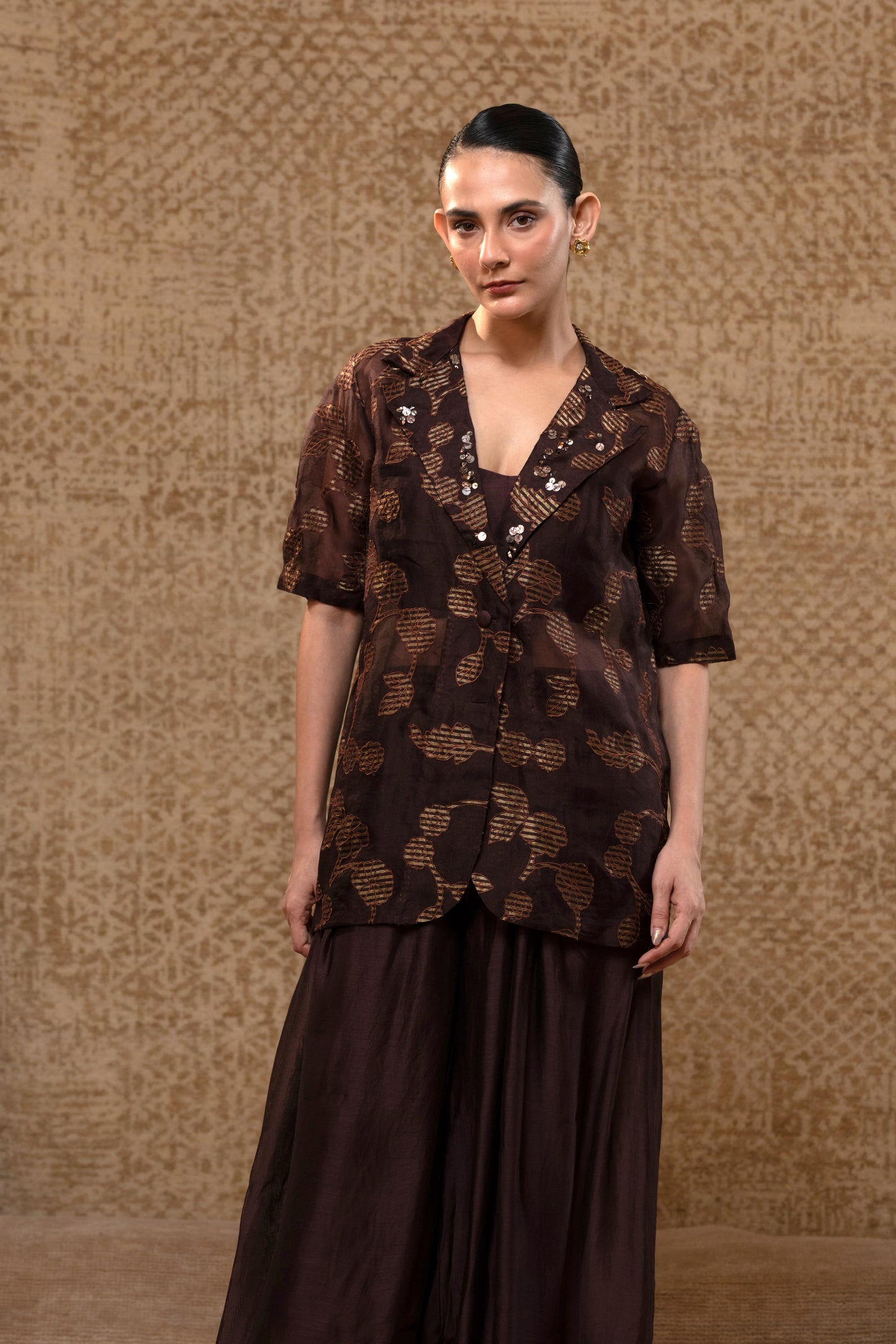 Taral Jacket Set - Brown