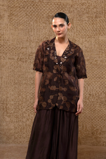 Taral Jacket Set - Brown