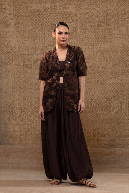 Taral Jacket Set - Brown