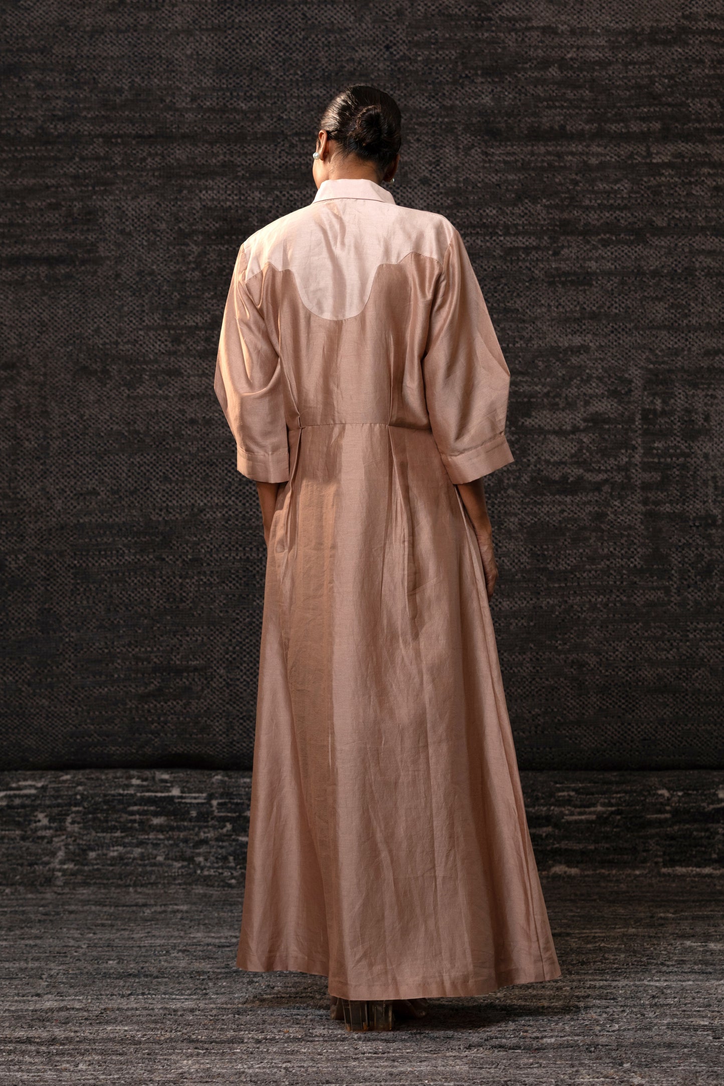 Gulnaar Yolk Dress - Rosewood
