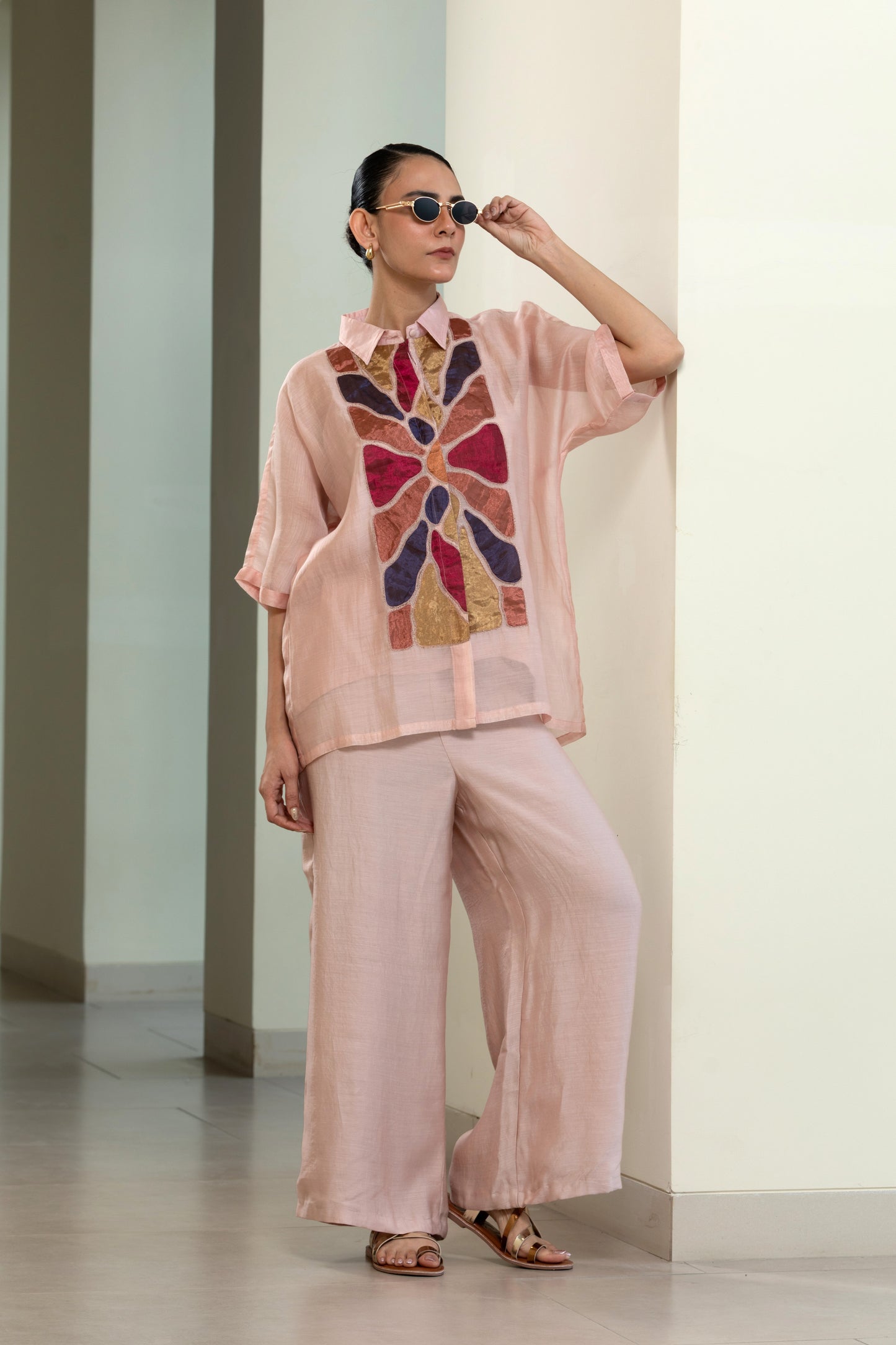 Eeda Full Patch Shirt - Pink