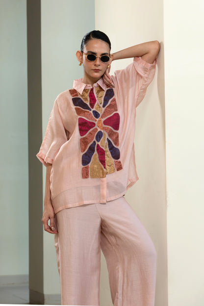 Eeda Full Patch Shirt - Pink