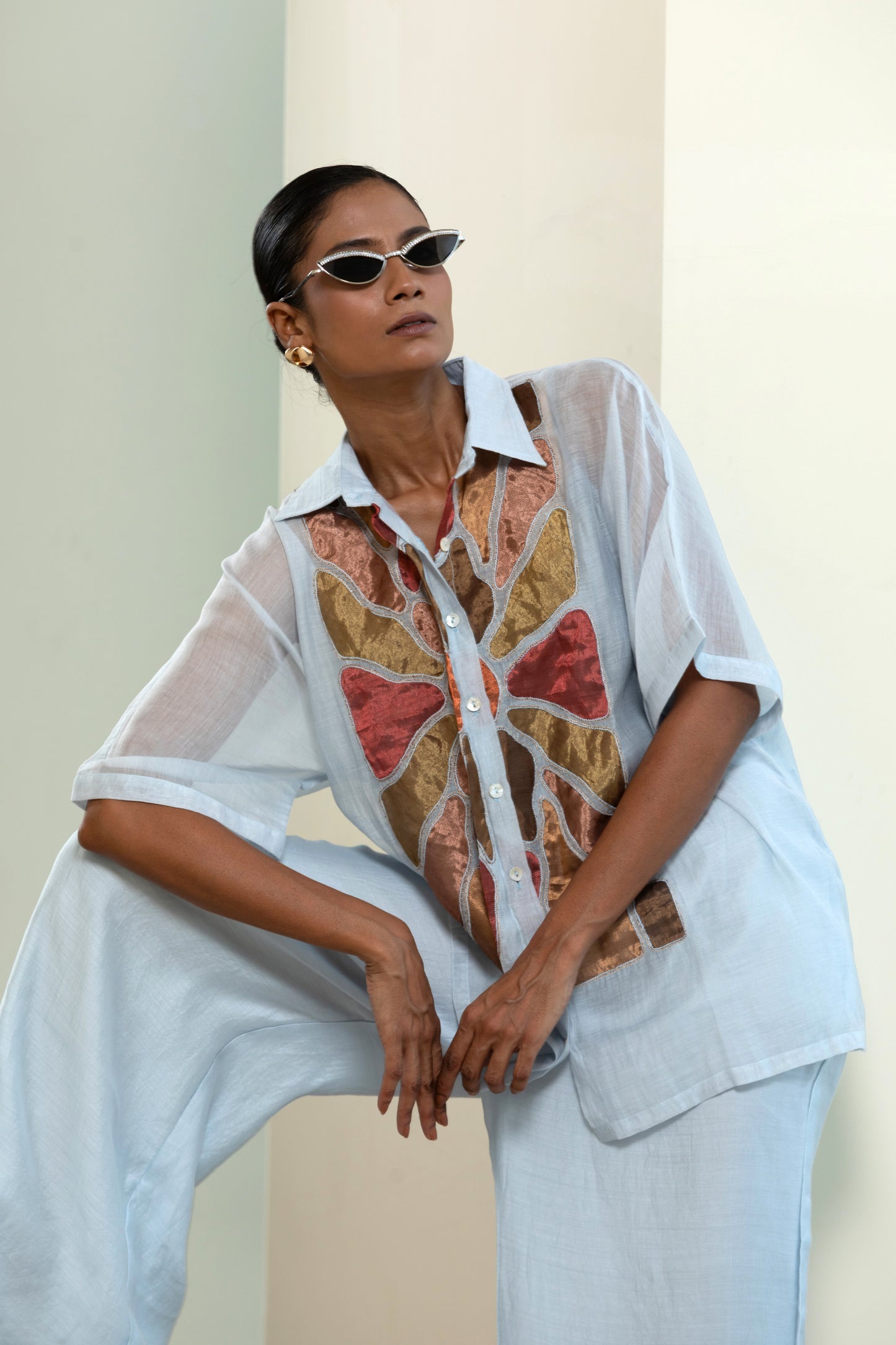 Eeda Full Patch Shirt - Blue