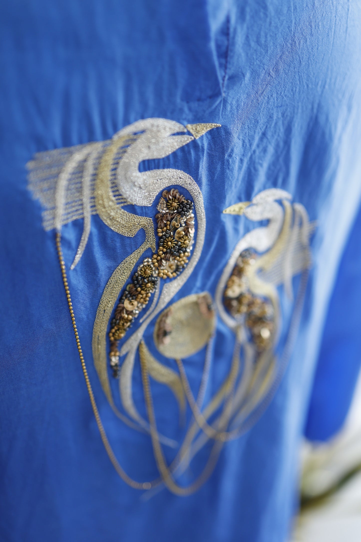 Eeda Tinka Blue Dress with Back Embroidery