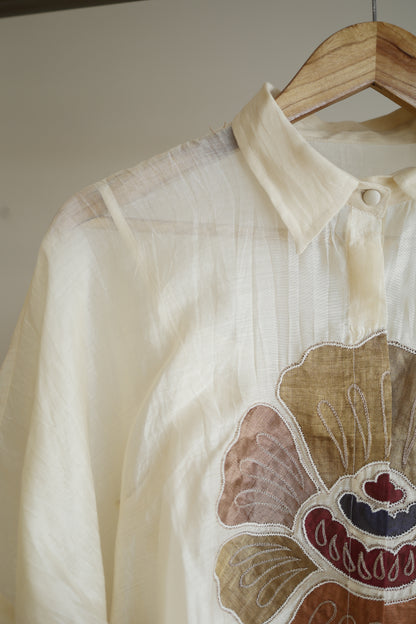 EEDA ROUND PATCH SHIRT - OFF-WHITE