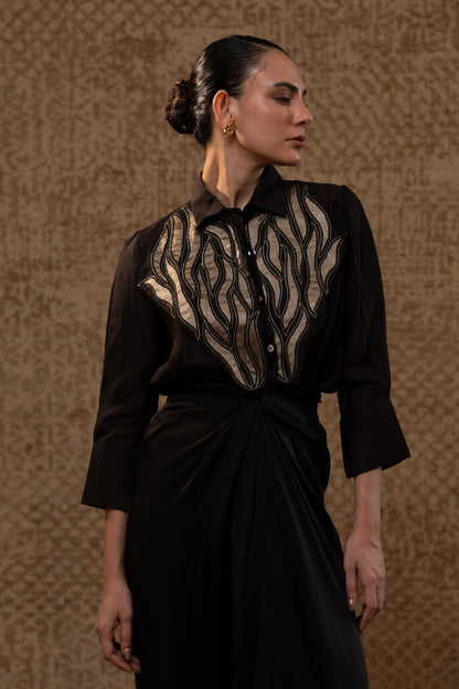Diamond Yolk ShirtSet - Black