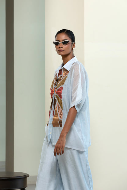 Eeda Full Patch Shirt - Blue