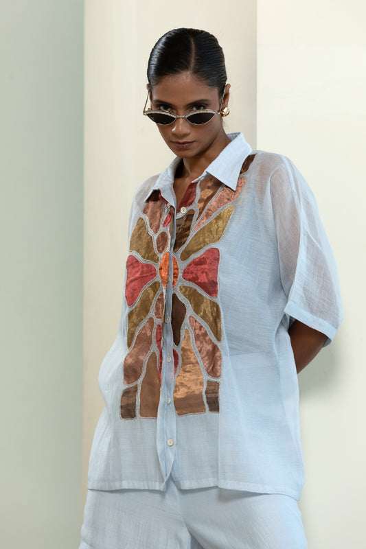Eeda Full Patch Shirt - Blue