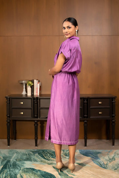 Grace Collared Dress Purple