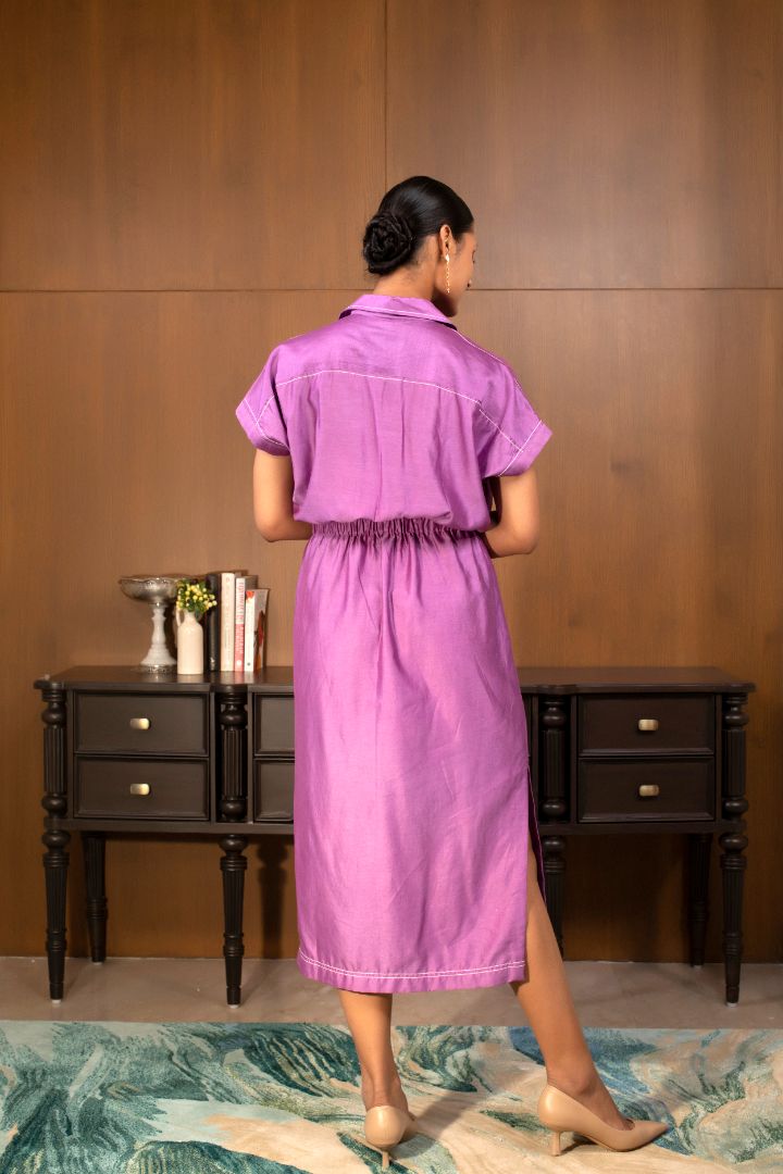 Grace Collared Dress Purple