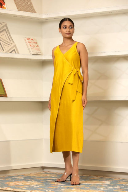 Grace Side Knot Dress Yellow